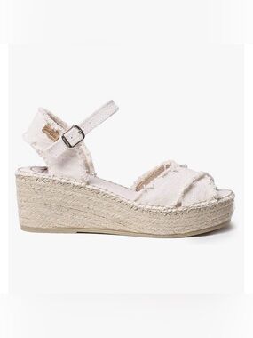 NEW Toni Pons Irina Womens Size 8 EU 39 Ecru Ankle Strap Jute Wedge Sandal $129